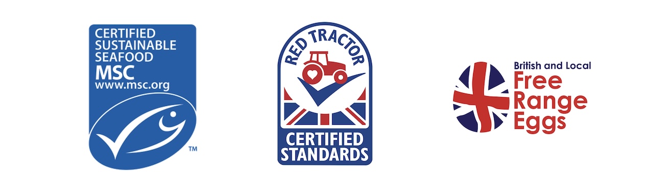 Red Tractor, Marine Stewardship and Free Range logo