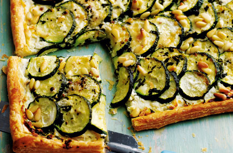 Courgette, Basil & Mozzarella Tart