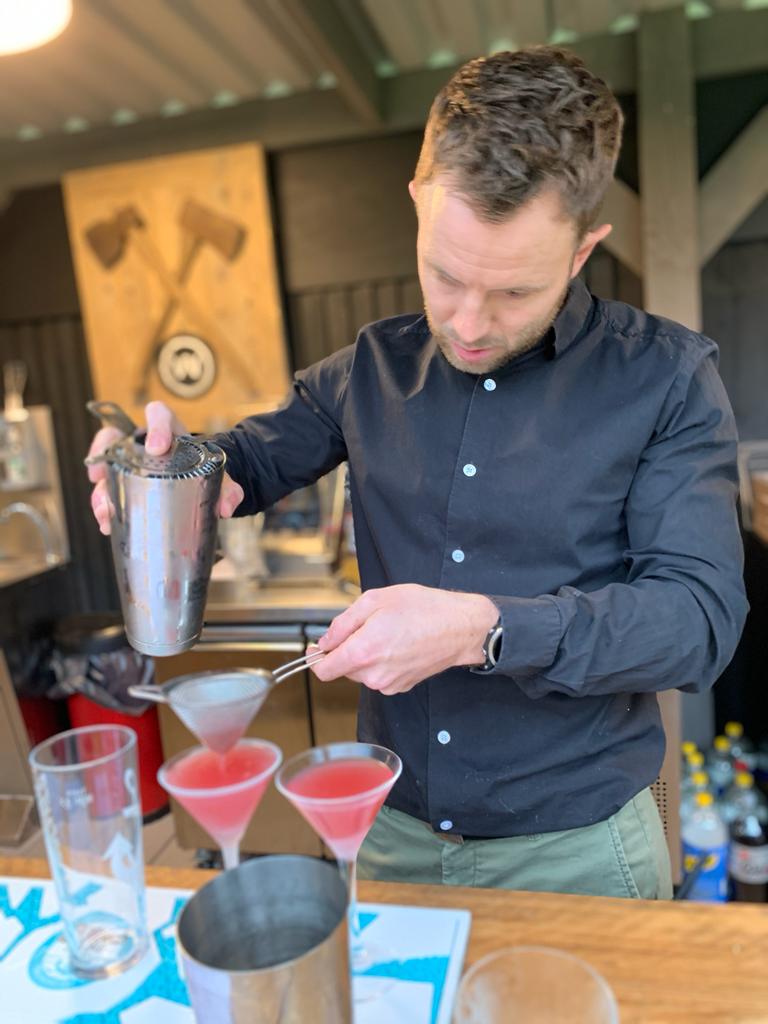 image of stuart making cocktails